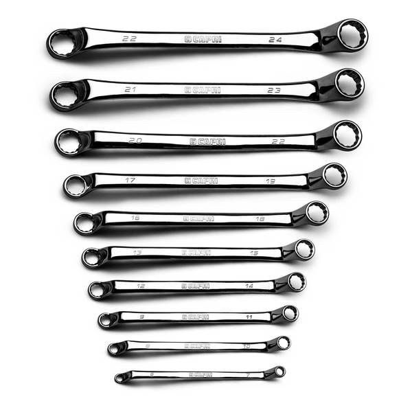 Capri Tools 75-Degree Deep Offset Double Box End Wrench Set, Metric, 10-Piece CP11950-10MPK